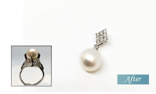 リフォーム後　品の良い真珠のペンダント
