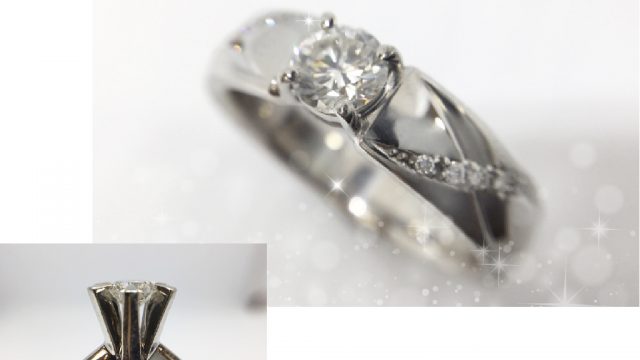婚約指輪のダイヤを普段使いができる指輪にジュエリーリフォーム ジュエリーリフォームの誠美堂