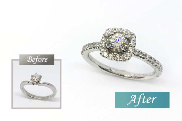 ダイヤモンド婚約指輪を一目惚れのデザインリングにリメイクしました 