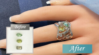 ジルコンルースでリングを作成、オーダーメイド