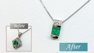エメラルドのペンダントトップリメイクビフォーアフター
