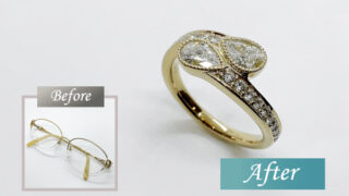 お母様愛用メガネのダイヤモンドを指環にリメイク